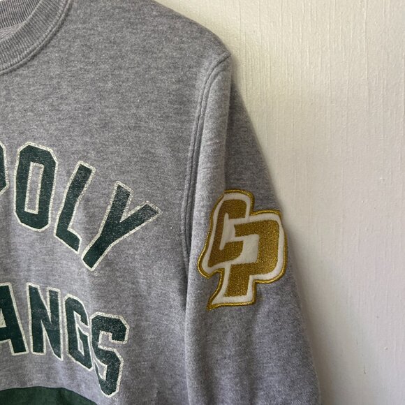 Cal Poly Mustangs Sweatshirt Womens Small Gray Green College Crew Neck Pullover - Picture 2 of 5